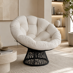Rocking Chair Rotatif avec Coussin & Osier Tressé — Bulma