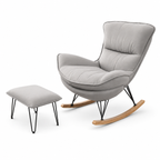 Rocking Chair avec repose-pieds & assise rembourrée — Alramo Celina