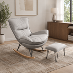 Rocking Chair avec repose-pieds & assise rembourrée — Alramo Celina