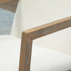 BORKA - Rocking Chair Nordique Bouclette Bois d'Hévéa - Fauteuil à Bascule Scandinave Salon