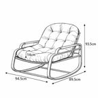 ARKOA Rotin - Rocking Chair Extérieur Résistant Intempéries - Fauteuil à Bascule Jardin Terrasse Balcon