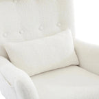 NUVEA - Rocking Chair Allaitement Ergonomique Teddy Blanc - Fauteuil à Bascule Repose-pieds Appuie-tête Lombaire