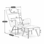 NUVEA - Rocking Chair Allaitement Ergonomique Teddy Blanc - Fauteuil à Bascule Repose-pieds Appuie-tête Lombaire
