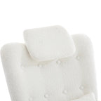 NUVEA - Rocking Chair Allaitement Ergonomique Teddy Blanc - Fauteuil à Bascule Repose-pieds Appuie-tête Lombaire