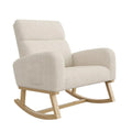 VOLKA - Rocking Chair Allaitement Teddy Bouclé Dossier Haut - Fauteuil à Bascule & Coussin