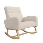 VOLKA - Rocking Chair Allaitement Teddy Bouclé Dossier Haut - Fauteuil à Bascule & Coussin