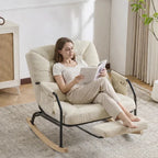 DOVEN - Rocking Chair Inclinable Corduroy Repose-pieds - Fauteuil à Bascule 4 Positions