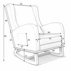 IVOLA - Rocking Chair Allaitement Teddy Blanc Ivoire Repose-pieds - Fauteuil à Bascule Coussin Lombaire