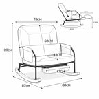 DOVEN - Rocking Chair Inclinable Corduroy Repose-pieds - Fauteuil à Bascule 4 Positions