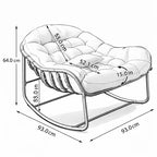 OVALIA - Rocking Chair Rotin Surdimensionné XXL - Fauteuil à Bascule Œuf Coussin