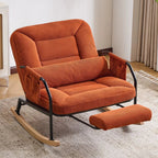 DOVEN - Rocking Chair Inclinable Corduroy Repose-pieds - Fauteuil à Bascule 4 Positions