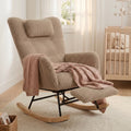 OLENA - Rocking Chair Cocon Velours Côtelé & Repose-Pieds