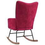 VELTA - Rocking Chair Allaitement Velours Matelassé Ultra Doux - Fauteuil à Bascule Bois Hévéa