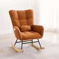 WINGA - Rocking Chair Allaitement Wingback Teddy Bouclé - Fauteuil à Bascule Appuie-tête Amovible
