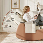 SOLEN - Rocking Chair Design Velours Côtelé Repose-pieds - Fauteuil à Bascule Bois Massif 3 Positions
