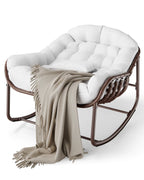 Rocking Chair Effet Rotin & Coussin Confortable — Milano
