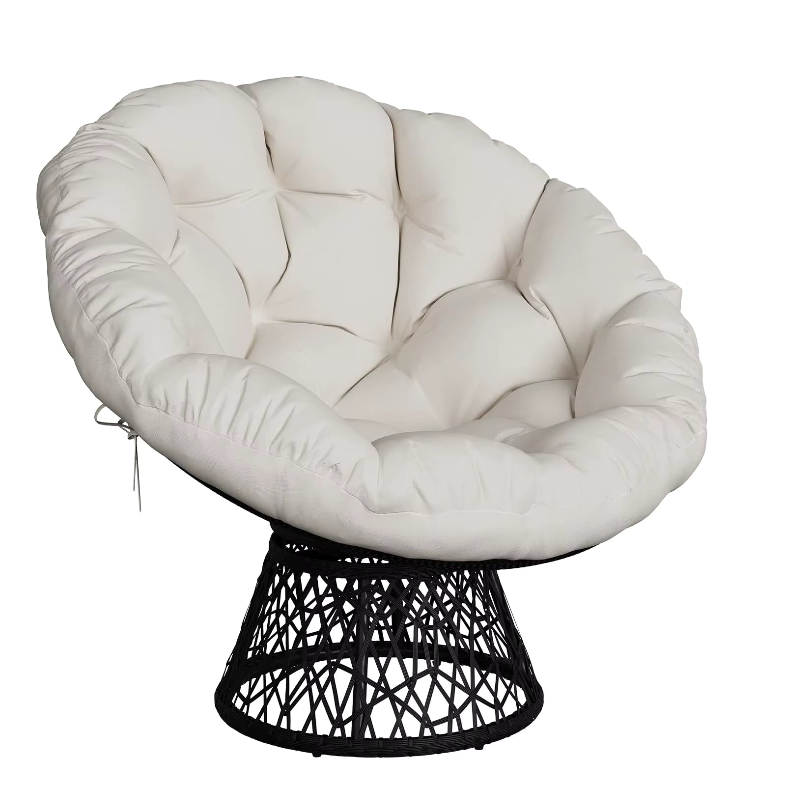 Rocking Chair Rotatif avec Coussin & Osier Tressé — Bulma