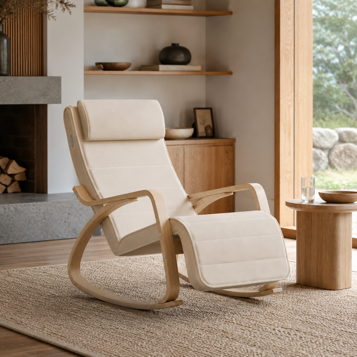 Fauteuil à bascule moderne beige — Alramo Nova