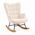 Fauteuil à bascule scandinave en tissu bouclette — Alramo Luna