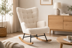 Fauteuil à bascule scandinave en tissu bouclette — Alramo Luna