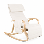 Fauteuil à bascule moderne beige en bois courbé — Alramo Solina