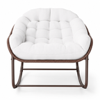 Rocking Chair Effet Rotin & Coussin Confortable — Milano