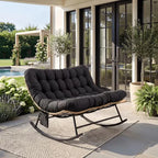 CALMA - Rocking Chair Rotin 2 Places Coussin XXL