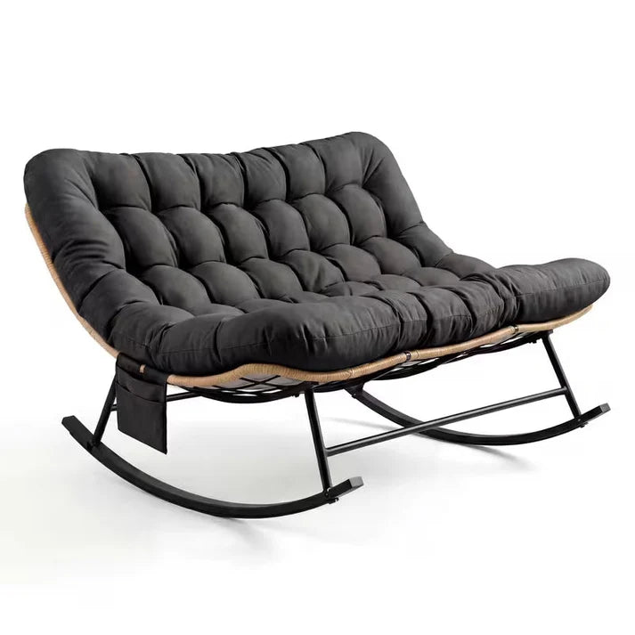 CALMA - Rocking Chair Rotin 2 Places Coussin XXL