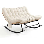 CALMA - Rocking Chair Rotin 2 Places Coussin XXL