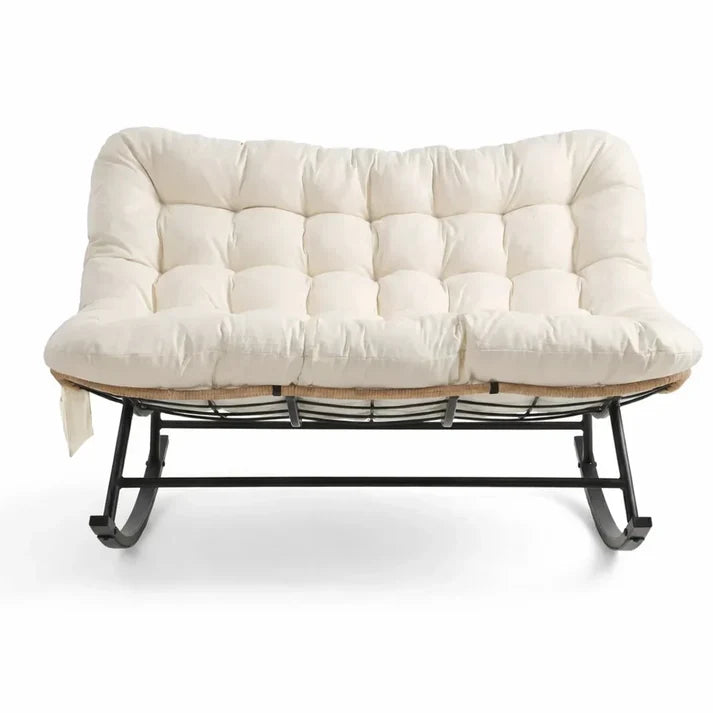 CALMA - Rocking Chair Rotin 2 Places Coussin XXL