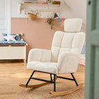 EROVA - Rocking Chair Allaitement Ergonomique Appuie-tête Réglable - Fauteuil à Bascule Dossier Haut Accoudoirs