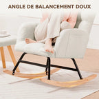 EROVA - Rocking Chair Allaitement Ergonomique Appuie-tête Réglable - Fauteuil à Bascule Dossier Haut Accoudoirs