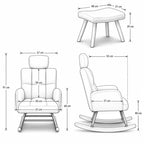 EROVA - Rocking Chair Allaitement Ergonomique Appuie-tête Réglable - Fauteuil à Bascule Dossier Haut Accoudoirs