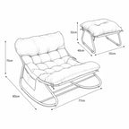 TEROA - Rocking Chair Extérieur Coussin Imperméable Repose-pieds - Fauteuil à Bascule Jardin Terrasse