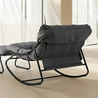 TEROA - Rocking Chair Extérieur Coussin Imperméable Repose-pieds - Fauteuil à Bascule Jardin Terrasse