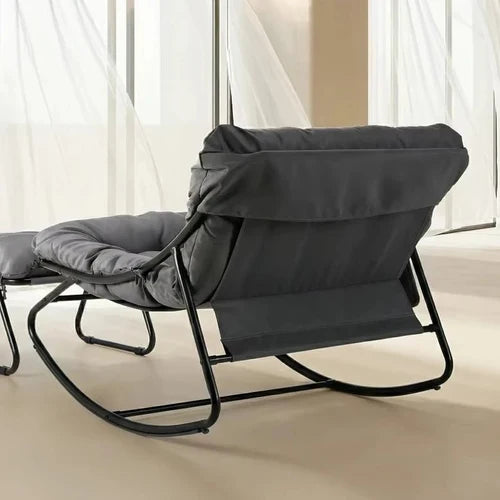 TEROA - Rocking Chair Extérieur Coussin Imperméable Repose-pieds - Fauteuil à Bascule Jardin Terrasse