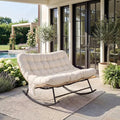 DOVA - Rocking Chair Rotin 2 Places Coussin XXL
