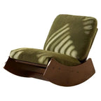VELOA - Rocking Chair Design Velours Rétro - Fauteuil à Bascule Bois Massif Salon Chambre