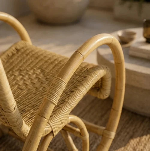 NJIVK - Rocking Chair Rotin & Manau Tressé