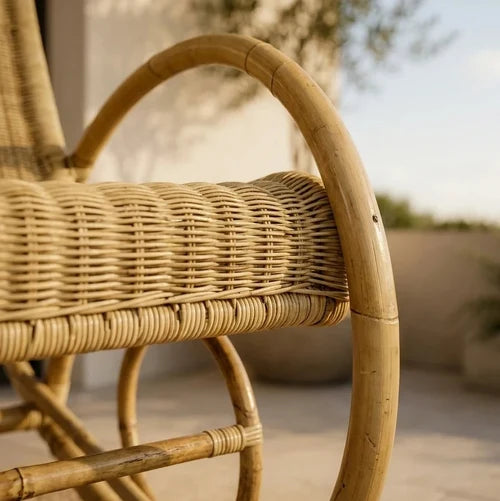 NJIVK - Rocking Chair Rotin & Manau Tressé