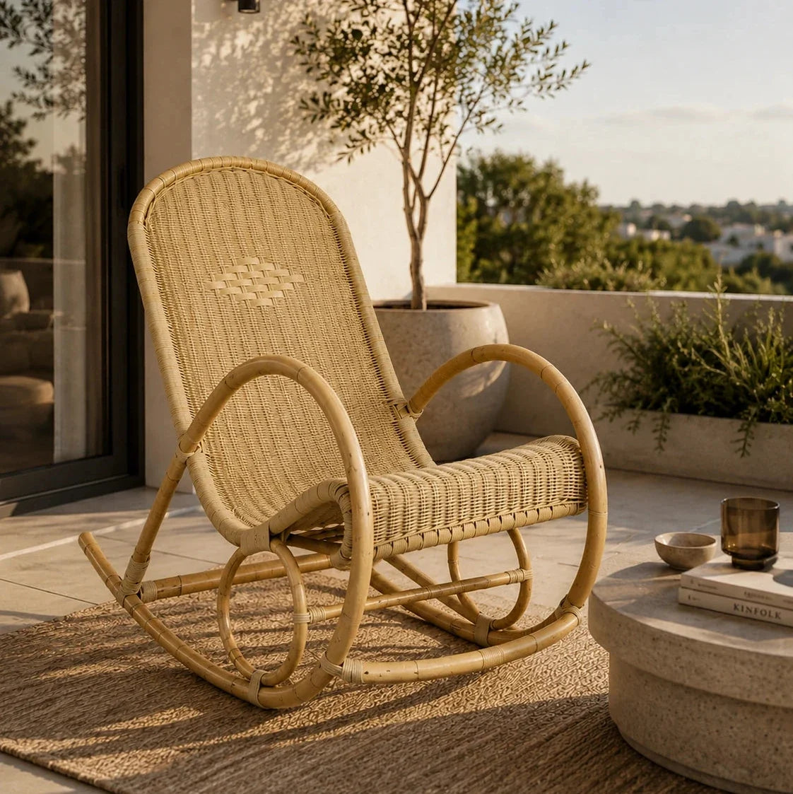 VANIK - Rocking Chair Rotin & Manau Tressé