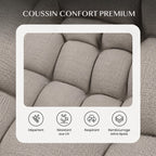 SLIVA – Fauteuil à Bascule Extérieur Coussin Épais Acier & Bois d'Érable