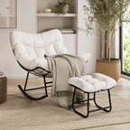 Rocking Chair Relax avec Repose-pieds & Coussin — Solena