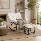 Rocking Chair Relax avec Repose-pieds & Coussin — Solena
