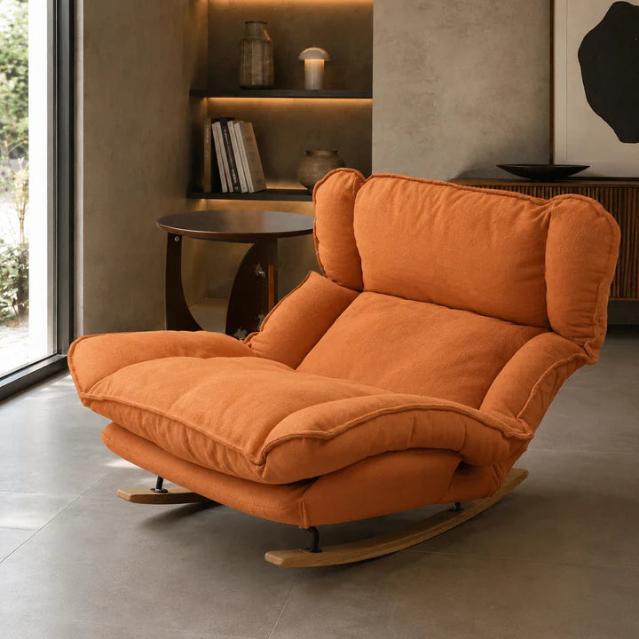 Fauteuil à bascule inclinable en velours avec assise rembourrée — Alramo Veloria
