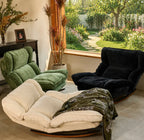 Fauteuil à bascule inclinable en velours avec assise rembourrée — Alramo Veloria