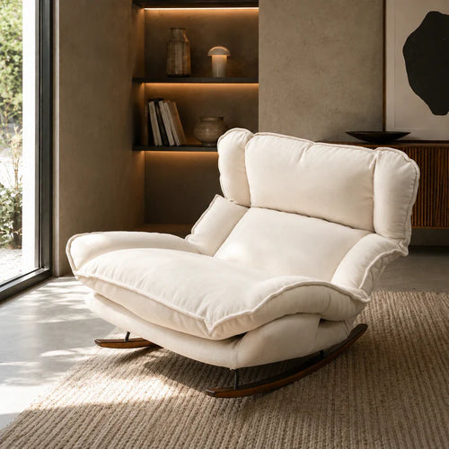 Fauteuil à bascule inclinable en velours avec assise rembourrée — Alramo Veloria