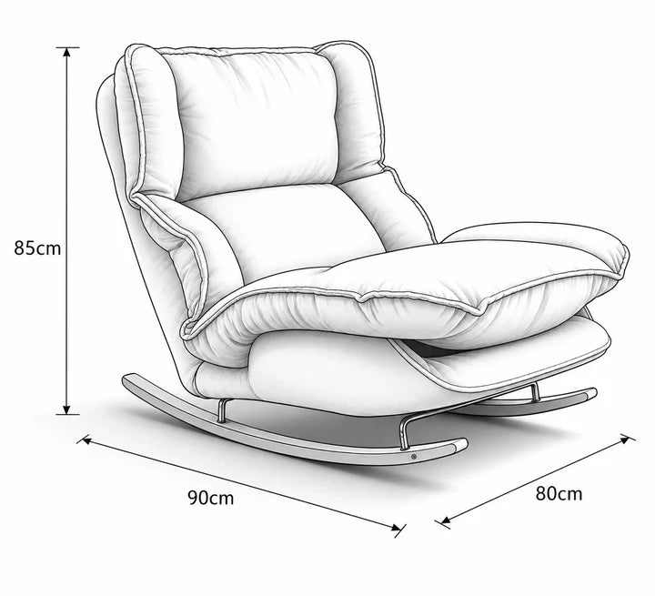 Fauteuil à bascule inclinable en velours avec assise rembourrée — Alramo Veloria